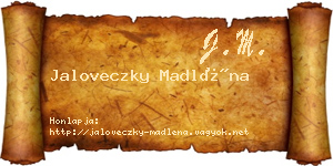 Jaloveczky Madléna névjegykártya